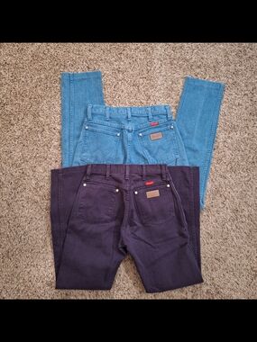 Vintage Wrangler Colored Denim Bundle Purple & Teal High Rise Jeans USA